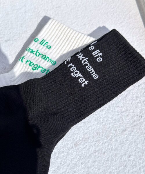 mystic（ミスティック）の「ロゴソックス（ソックス/靴下・レディース・ブラック/オフホワイト・ONE SIZE）」の2枚目の写真