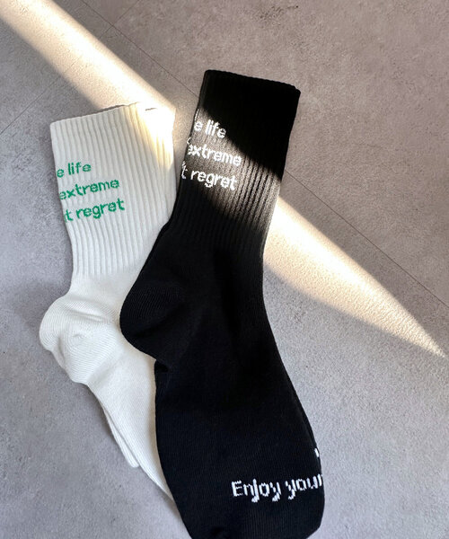 mystic（ミスティック）の「ロゴソックス（ソックス/靴下・レディース・ブラック/オフホワイト・ONE SIZE）」の6枚目の写真