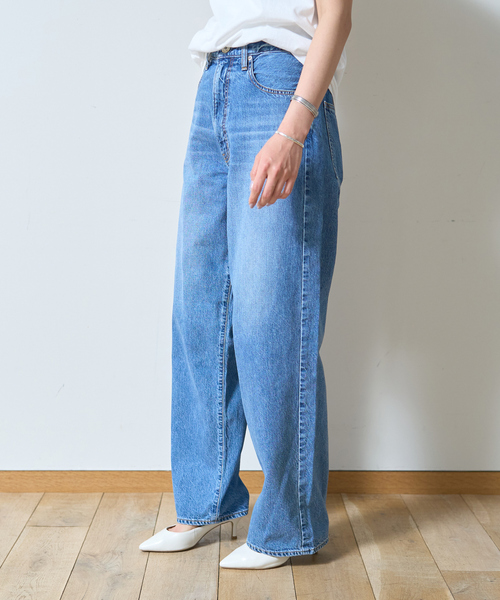 NEEDBY heritage(ニードバイヘリテージ)の「【NEEDBY heritage/ニードバイヘリテージ】KOH ワイドストレートテーパードデニム(デニムパンツ・レディース・ブルー・23/24/25/22)」の4枚目の写真