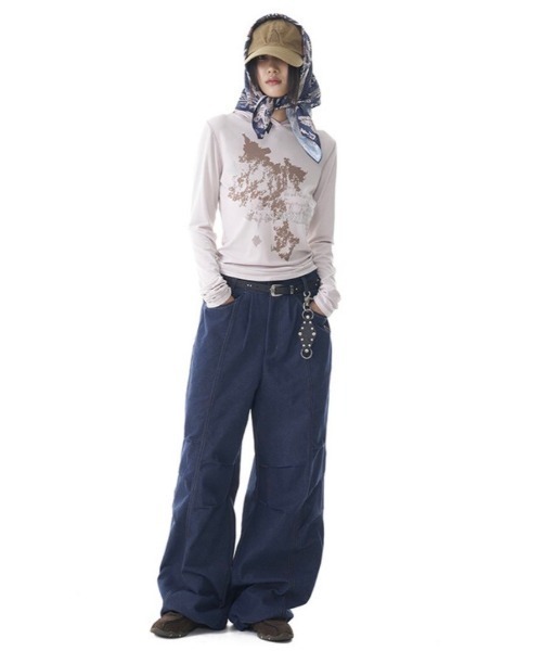 セール】【AAKAM】Studded Cross Hooded Long Sleeve（Tシャツ