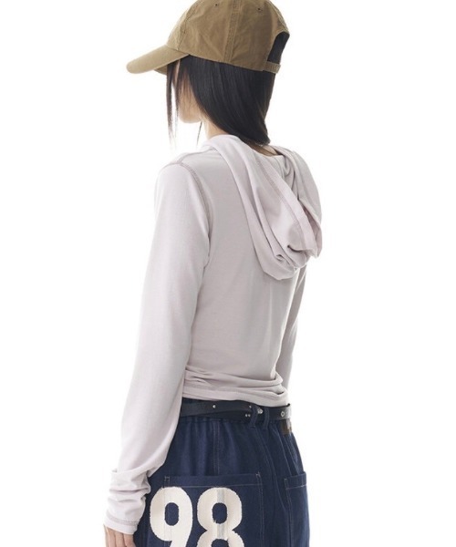◆AAKAM Studded CROS2 Hooded Long Sleeve/2色◆ セール】【AAKAM】Studded Cross Hooded Long Sleeve（Tシャツ