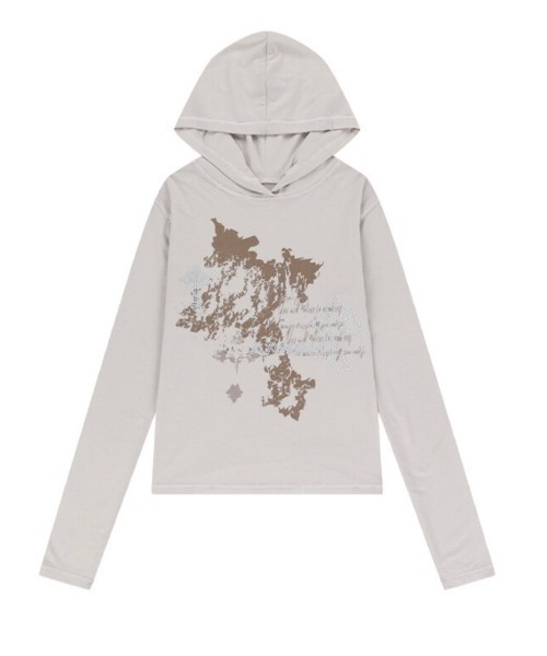 ◆AAKAM Studded CROS2 Hooded Long Sleeve/2色◆ セール】【AAKAM】Studded Cross Hooded Long Sleeve（Tシャツ