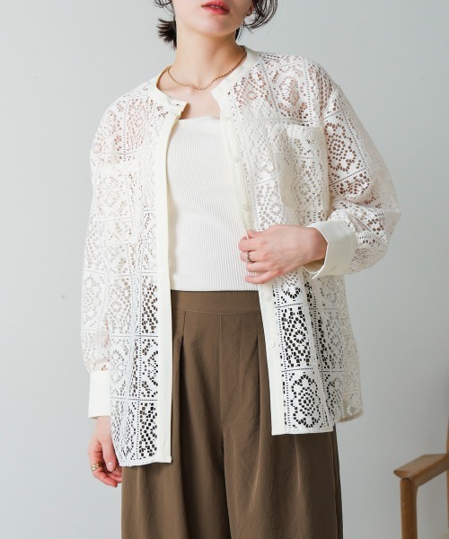 Bou Jeloud（ブージュルード）の「レーススタンドシャツ（シャツ/ブラウス・レディース・ブラック/オフホワイト・38）」の4枚目の写真