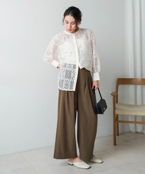 Bou Jeloud（ブージュルード）の「レーススタンドシャツ（シャツ/ブラウス・レディース・ブラック/オフホワイト・38）」の5枚目の写真