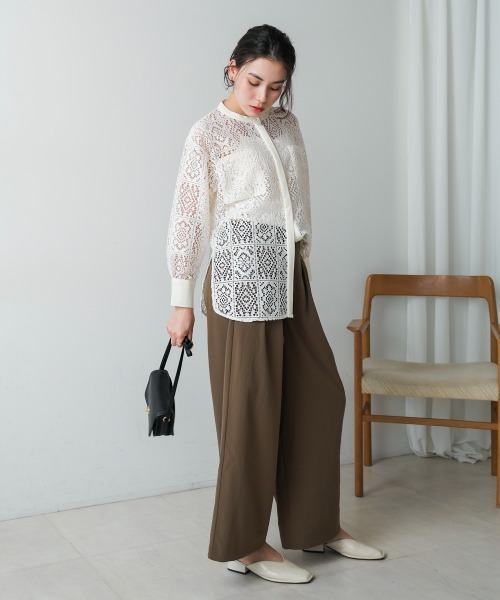 Bou Jeloud（ブージュルード）の「レーススタンドシャツ（シャツ/ブラウス・レディース・ブラック/オフホワイト・38）」の7枚目の写真