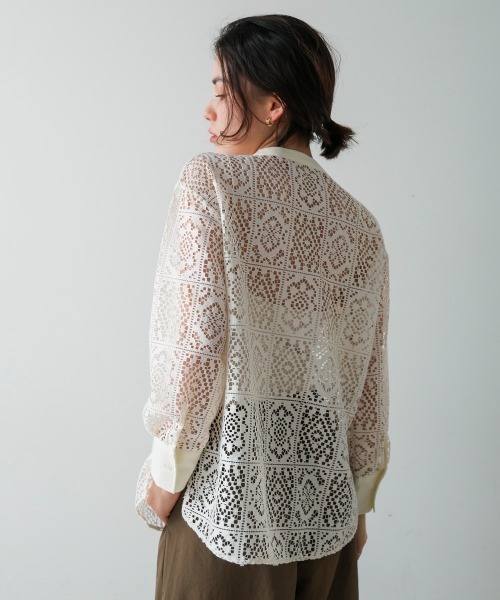 Bou Jeloud（ブージュルード）の「レーススタンドシャツ（シャツ/ブラウス・レディース・ブラック/オフホワイト・38）」の11枚目の写真