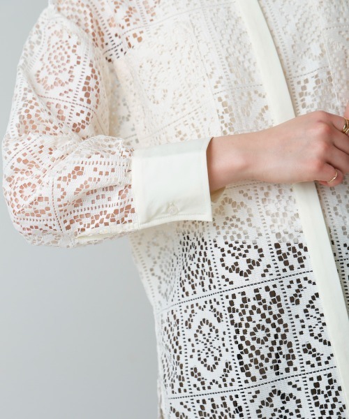 Bou Jeloud（ブージュルード）の「レーススタンドシャツ（シャツ/ブラウス・レディース・ブラック/オフホワイト・38）」の14枚目の写真