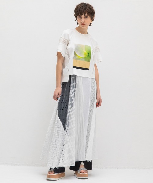 AULA AILA(アウラアイラ)の「アンモナイトプリントTシャツ(Tシャツ/カットソー・レディース・グレー/ライム/ブルー・0)」の12枚目の写真