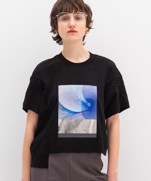 AULA AILA(アウラアイラ)の「アンモナイトプリントTシャツ(Tシャツ/カットソー・レディース・グレー/ライム/ブルー・0)」の13枚目の写真