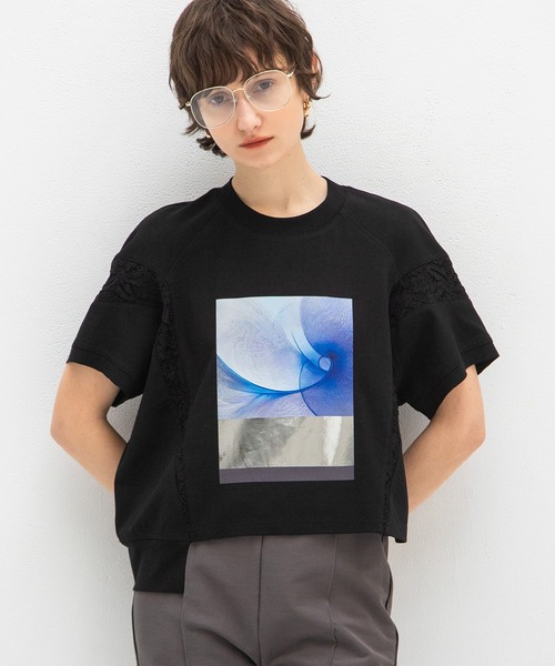 AULA AILA(アウラアイラ)の「アンモナイトプリントTシャツ(Tシャツ/カットソー・レディース・グレー/ライム/ブルー・0)」の14枚目の写真