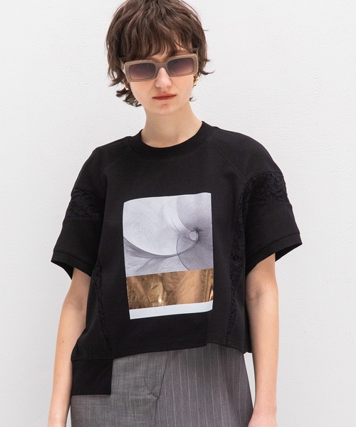 AULA AILA(アウラアイラ)の「アンモナイトプリントTシャツ(Tシャツ/カットソー・レディース・グレー/ライム/ブルー・0)」の18枚目の写真