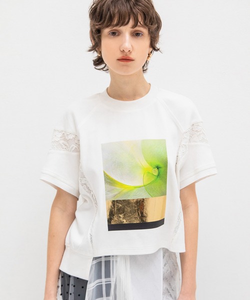 AULA AILA(アウラアイラ)の「アンモナイトプリントTシャツ(Tシャツ/カットソー・レディース・グレー/ライム/ブルー・0)」の9枚目の写真