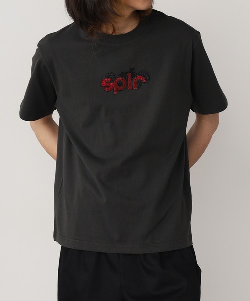 SPLR(エス・ピー・エル・アール)の「SPLR/エスピーエルアール RhineStone logo tee ラインストーンロゴ Tシャツ メンズ 夏物 夏服(Tシャツ/カットソー・メンズ・ベージュ/グレー・XL/L/M/S)」の5枚目の写真