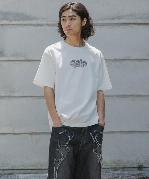 SPLR(エス・ピー・エル・アール)の「SPLR/エスピーエルアール RhineStone logo tee ラインストーンロゴ Tシャツ メンズ 夏物 夏服(Tシャツ/カットソー・メンズ・ベージュ/グレー・XL/L/M/S)」の15枚目の写真