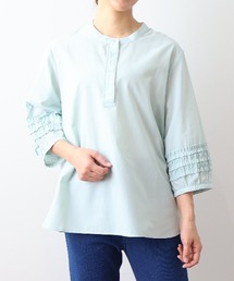 バンドカラーシャツ」に該当するレディースのシャツ/ブラウス