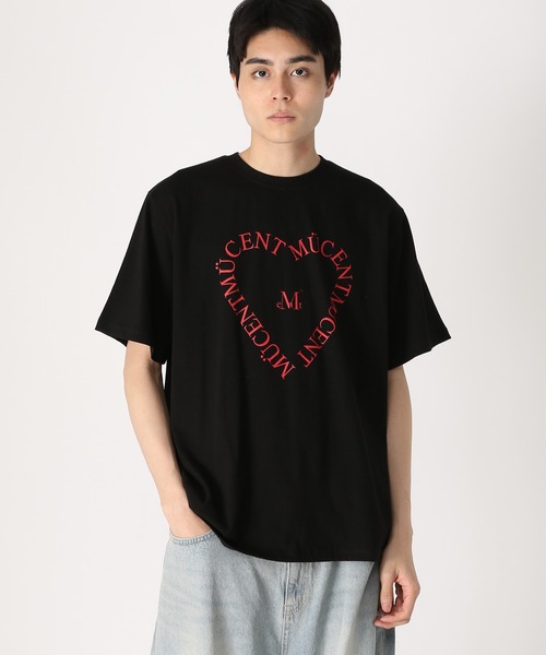 MUCENT(ムセント)の「【UNISEX】MUCENT/ハートレタリングT(Tシャツ/カットソー・レディース・ブラック/ホワイト・MEDIUM/LARGE)」の2枚目の写真