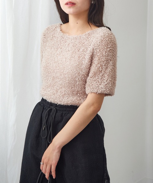 MAGASIN DE MODE Chou Chou(マガジンデモードシュシュ)の「【MAGASIN DE MODE Chou Chou】 サマーニットトップス DTK※(Tシャツ/カットソー・レディース・アイボリー/ブラック/ピンク/ベージュ・FREE)」の10枚目の写真