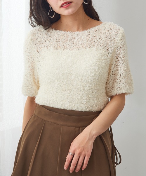 MAGASIN DE MODE Chou Chou(マガジンデモードシュシュ)の「【MAGASIN DE MODE Chou Chou】 サマーニットトップス DTK※(Tシャツ/カットソー・レディース・アイボリー/ブラック/ピンク/ベージュ・FREE)」の20枚目の写真