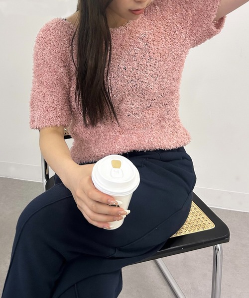 MAGASIN DE MODE Chou Chou(マガジンデモードシュシュ)の「【MAGASIN DE MODE Chou Chou】 サマーニットトップス DTK※(Tシャツ/カットソー・レディース・アイボリー/ブラック/ピンク/ベージュ・FREE)」の22枚目の写真