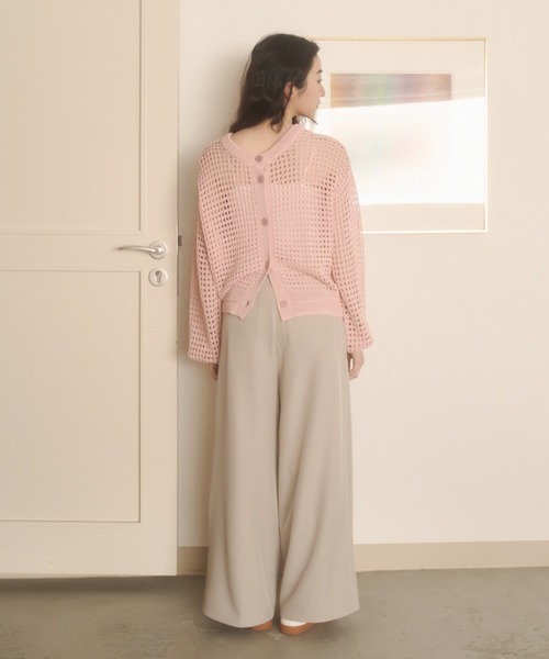 REMOON(リムーン)の「3wayメッシュニットカーディガン(カーディガン/ボレロ・レディース・オフホワイト/ピンク/イエロー・FREE)」の7枚目の写真