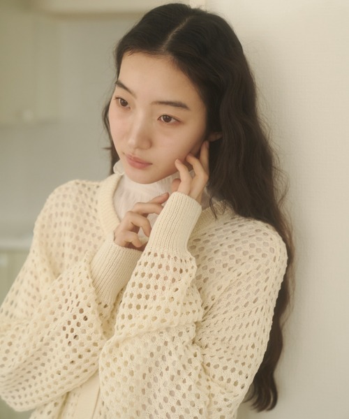 REMOON(リムーン)の「3wayメッシュニットカーディガン(カーディガン/ボレロ・レディース・オフホワイト/ピンク/イエロー・FREE)」の10枚目の写真