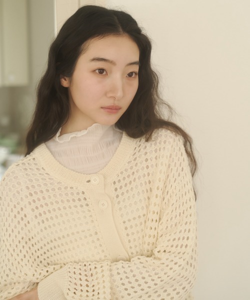 REMOON(リムーン)の「3wayメッシュニットカーディガン(カーディガン/ボレロ・レディース・オフホワイト/ピンク/イエロー・FREE)」の11枚目の写真