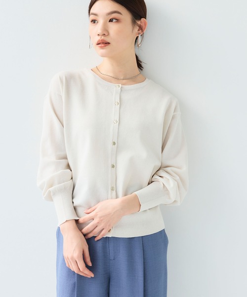 CROSS FUNCTION（クロスファンクション）の「《洗える》サマ美え ２WAYクルーネックカーディガン【CF/クロスファンクション】（カーディガン/ボレロ・レディース・アイボリー/サックスブルー/ブラック・L/M/LL）」の3枚目の写真