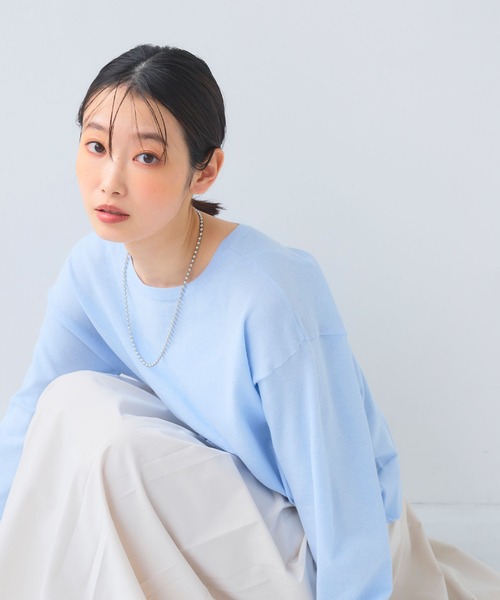 CROSS FUNCTION（クロスファンクション）の「《洗える》サマ美え ２WAYクルーネックカーディガン【CF/クロスファンクション】（カーディガン/ボレロ・レディース・アイボリー/サックスブルー/ブラック・L/M/LL）」の15枚目の写真