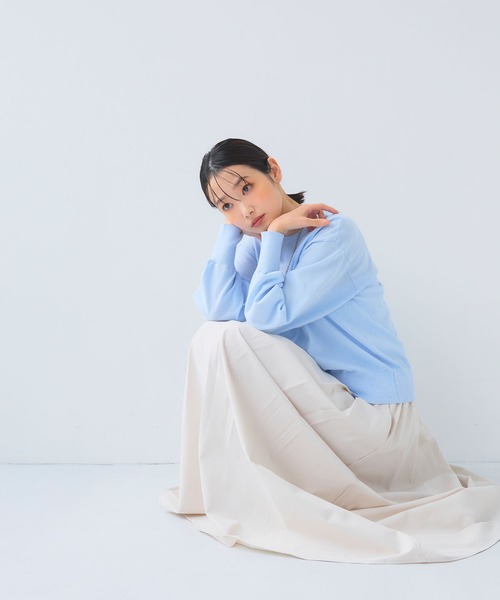 CROSS FUNCTION（クロスファンクション）の「《洗える》サマ美え ２WAYクルーネックカーディガン【CF/クロスファンクション】（カーディガン/ボレロ・レディース・アイボリー/サックスブルー/ブラック・L/M/LL）」の16枚目の写真