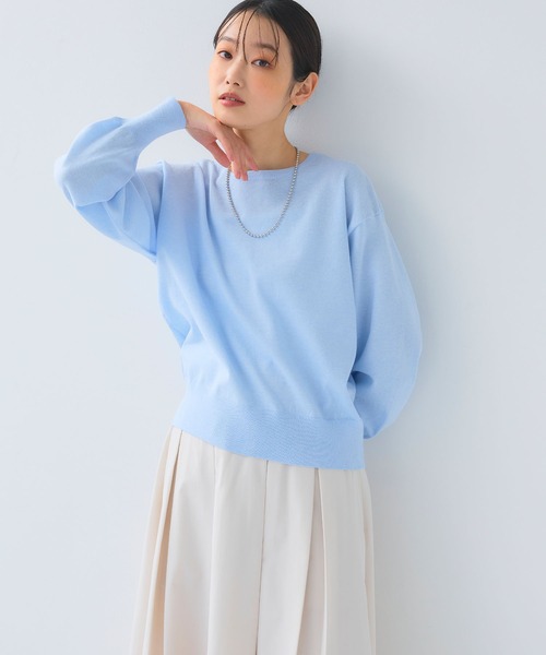 CROSS FUNCTION（クロスファンクション）の「《洗える》サマ美え ２WAYクルーネックカーディガン【CF/クロスファンクション】（カーディガン/ボレロ・レディース・アイボリー/サックスブルー/ブラック・L/M/LL）」の9枚目の写真