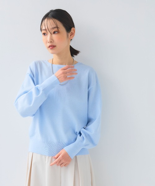 CROSS FUNCTION（クロスファンクション）の「《洗える》サマ美え ２WAYクルーネックカーディガン【CF/クロスファンクション】（カーディガン/ボレロ・レディース・アイボリー/サックスブルー/ブラック・L/M/LL）」の10枚目の写真