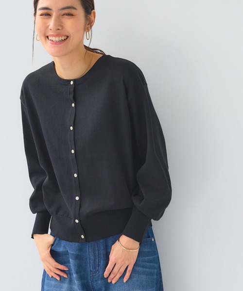 CROSS FUNCTION（クロスファンクション）の「《洗える》サマ美え ２WAYクルーネックカーディガン【CF/クロスファンクション】（カーディガン/ボレロ・レディース・アイボリー/サックスブルー/ブラック・L/M/LL）」の5枚目の写真