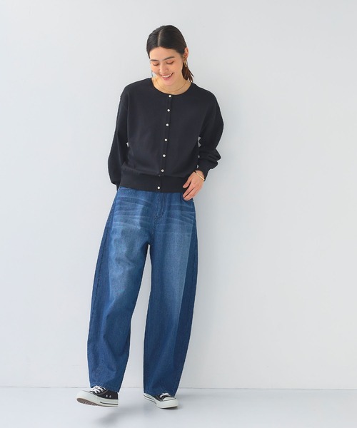 CROSS FUNCTION（クロスファンクション）の「《洗える》サマ美え ２WAYクルーネックカーディガン【CF/クロスファンクション】（カーディガン/ボレロ・レディース・アイボリー/サックスブルー/ブラック・L/M/LL）」の7枚目の写真