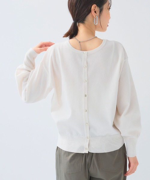 CROSS FUNCTION（クロスファンクション）の「《洗える》サマ美え ２WAYクルーネックカーディガン【CF/クロスファンクション】（カーディガン/ボレロ・レディース・アイボリー/サックスブルー/ブラック・L/M/LL）」の20枚目の写真