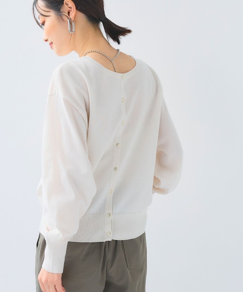 CROSS FUNCTION（クロスファンクション）の「《洗える》サマ美え ２WAYクルーネックカーディガン【CF/クロスファンクション】（カーディガン/ボレロ・レディース・アイボリー/サックスブルー/ブラック・L/M/LL）」の21枚目の写真