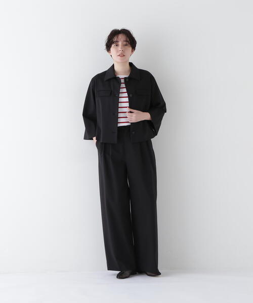 human woman(ヒューマンウーマン)の「◆【福田麻琴さんコラボ】C/NポンチSTタックパンツ(その他パンツ・レディース・ブラック・MEDIUM/SMALL)」の4枚目の写真