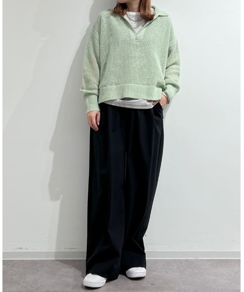 human woman(ヒューマンウーマン)の「◆【福田麻琴さんコラボ】C/NポンチSTタックパンツ(その他パンツ・レディース・ブラック・MEDIUM/SMALL)」の15枚目の写真