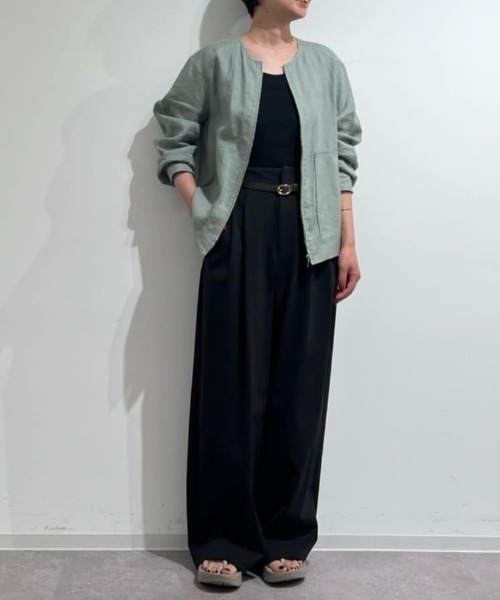 human woman(ヒューマンウーマン)の「◆【福田麻琴さんコラボ】C/NポンチSTタックパンツ(その他パンツ・レディース・ブラック・MEDIUM/SMALL)」の16枚目の写真