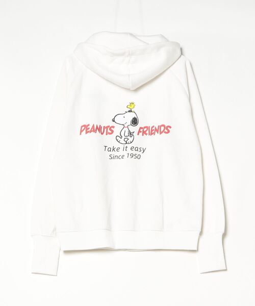 PEANUTS(ピーナッツ)の「PEANUTS フレンズ柄裏起毛プリントパーカー(パーカー・メンズ・ネイビー/杢グレー/オフホワイト・M/L/LL)」の19枚目の写真