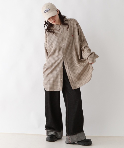 POLO BCS（ポロ ビーシーエス）の「＜POLO BCS/ポロ・ビーシーエス＞別注アソートルーズシャツ（シャツ/ブラウス・レディース・ベージュ/ネイビー/イエロー/ブルー・FREE）」の7枚目の写真