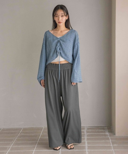 LOWRYS FARM（ローリーズファーム）の「スカシ２ＷＡＹドルマンプルオーバー 320230（ニット/セーター・レディース・ブラック/ブルー/アイボリー・FREE）」の8枚目の写真