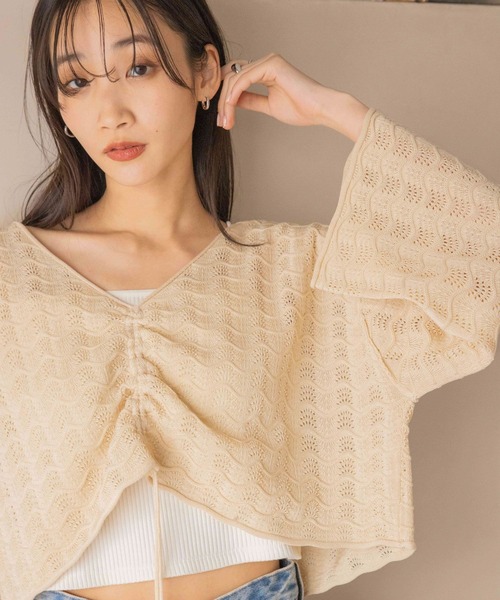 LOWRYS FARM（ローリーズファーム）の「スカシ２ＷＡＹドルマンプルオーバー 320230（ニット/セーター・レディース・ブラック/ブルー/アイボリー・FREE）」の16枚目の写真