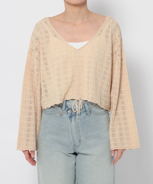 LOWRYS FARM（ローリーズファーム）の「スカシ２ＷＡＹドルマンプルオーバー 320230（ニット/セーター・レディース・ブラック/ブルー/アイボリー・FREE）」の17枚目の写真