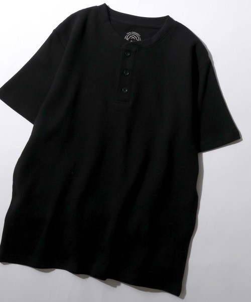 SITRY(シトリー)の「2026SS新色追加 Organic Cotton Thermal/オーガニックコットン サーマル ワッフル クルーネック ヘンリーネック 半袖Tシャツ(Tシャツ/カットソー・メンズ・カーキ/ブラック/ホワイト系その他/ブラック系その他/グレー系その他/グレー/オフホワイト/ホワイト/チャコール/グレイッシュブルー/ホワイト系その他2・M/L/LL)」の1枚目の写真
