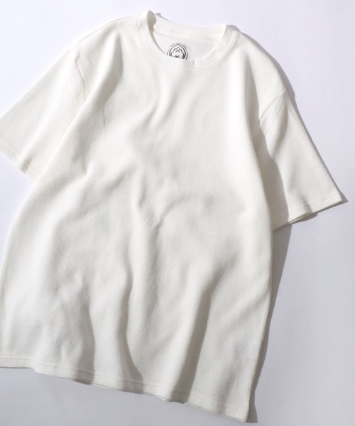 SITRY(シトリー)の「2026SS新色追加 Organic Cotton Thermal/オーガニックコットン サーマル ワッフル クルーネック ヘンリーネック 半袖Tシャツ(Tシャツ/カットソー・メンズ・カーキ/ブラック/ホワイト系その他/ブラック系その他/グレー系その他/グレー/オフホワイト/ホワイト/チャコール/グレイッシュブルー/ホワイト系その他2・M/L/LL)」の2枚目の写真