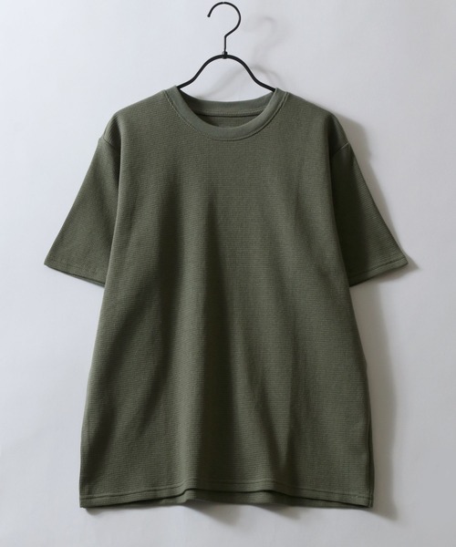SITRY(シトリー)の「2026SS新色追加 Organic Cotton Thermal/オーガニックコットン サーマル ワッフル クルーネック ヘンリーネック 半袖Tシャツ(Tシャツ/カットソー・メンズ・カーキ/ブラック/ホワイト系その他/ブラック系その他/グレー系その他/グレー/オフホワイト/ホワイト/チャコール/グレイッシュブルー/ホワイト系その他2・M/L/LL)」の18枚目の写真