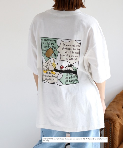 TWEETY(トゥウィーティー)の「【TWEETY】カジュアルロゴTシャツ(Tシャツ/カットソー・レディース・ブラック系2/ブラック系1/ホワイト系2/ホワイト系1・M)」の2枚目の写真