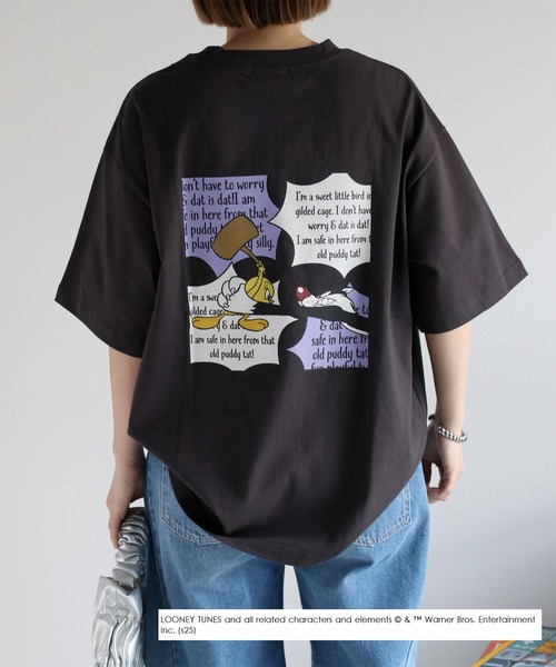 TWEETY(トゥウィーティー)の「【TWEETY】カジュアルロゴTシャツ(Tシャツ/カットソー・レディース・ブラック系2/ブラック系1/ホワイト系2/ホワイト系1・M)」の1枚目の写真
