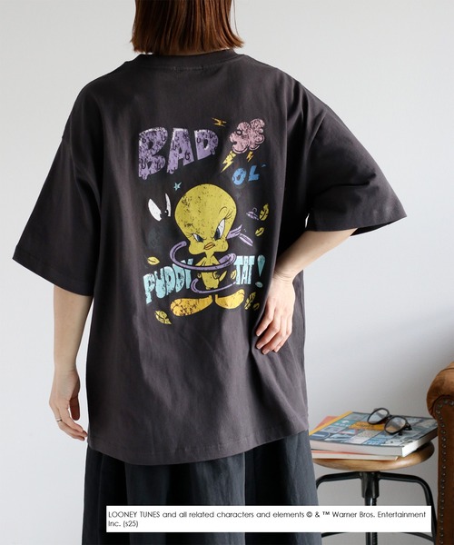 TWEETY(トゥウィーティー)の「【TWEETY】カジュアルロゴTシャツ(Tシャツ/カットソー・レディース・ブラック系2/ブラック系1/ホワイト系2/ホワイト系1・M)」の4枚目の写真