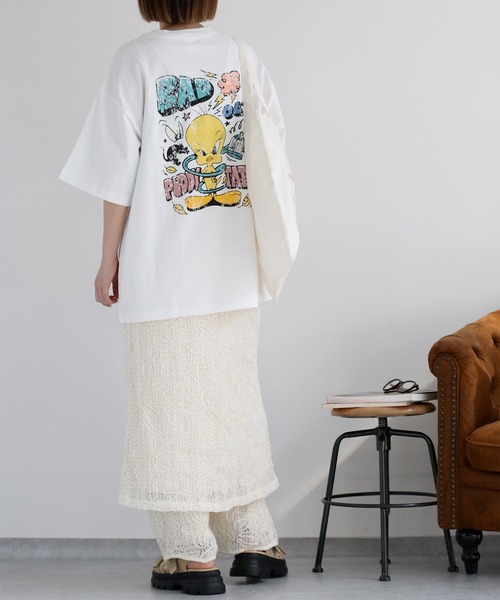 TWEETY(トゥウィーティー)の「【TWEETY】カジュアルロゴTシャツ(Tシャツ/カットソー・レディース・ブラック系2/ブラック系1/ホワイト系2/ホワイト系1・M)」の18枚目の写真